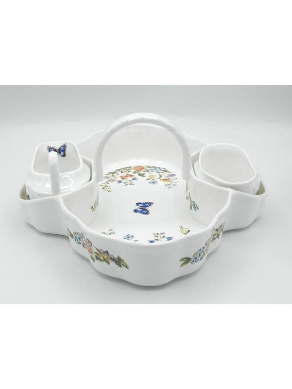 Cottage Garden by Aynsley Strawberry Basket with Cream and Sugar Set of 3 AYNOGA